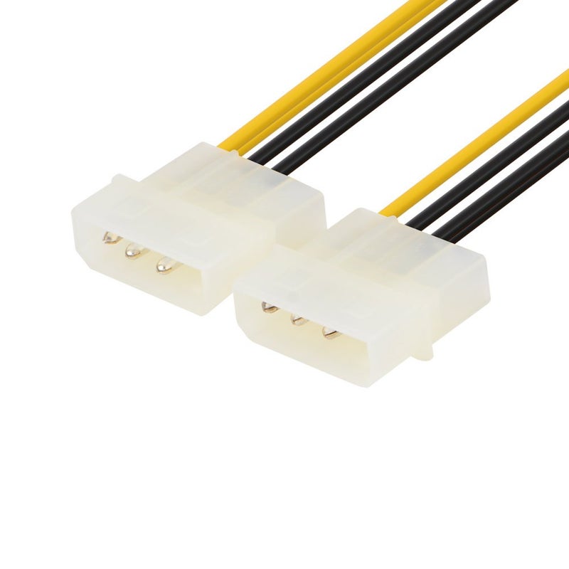 J&D 8 Pin PCIe to 2 x 4 Pin LP4 Molex Power Cable Adapter (2 Pack), 6 inch / 15 cm, Black - Image 4